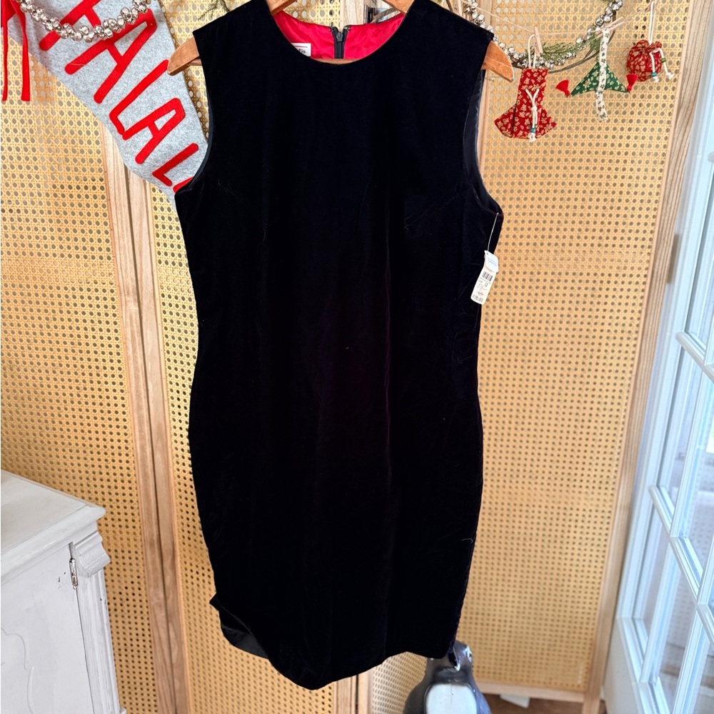 Talbots Black and Red Sleeveless Midi Dress